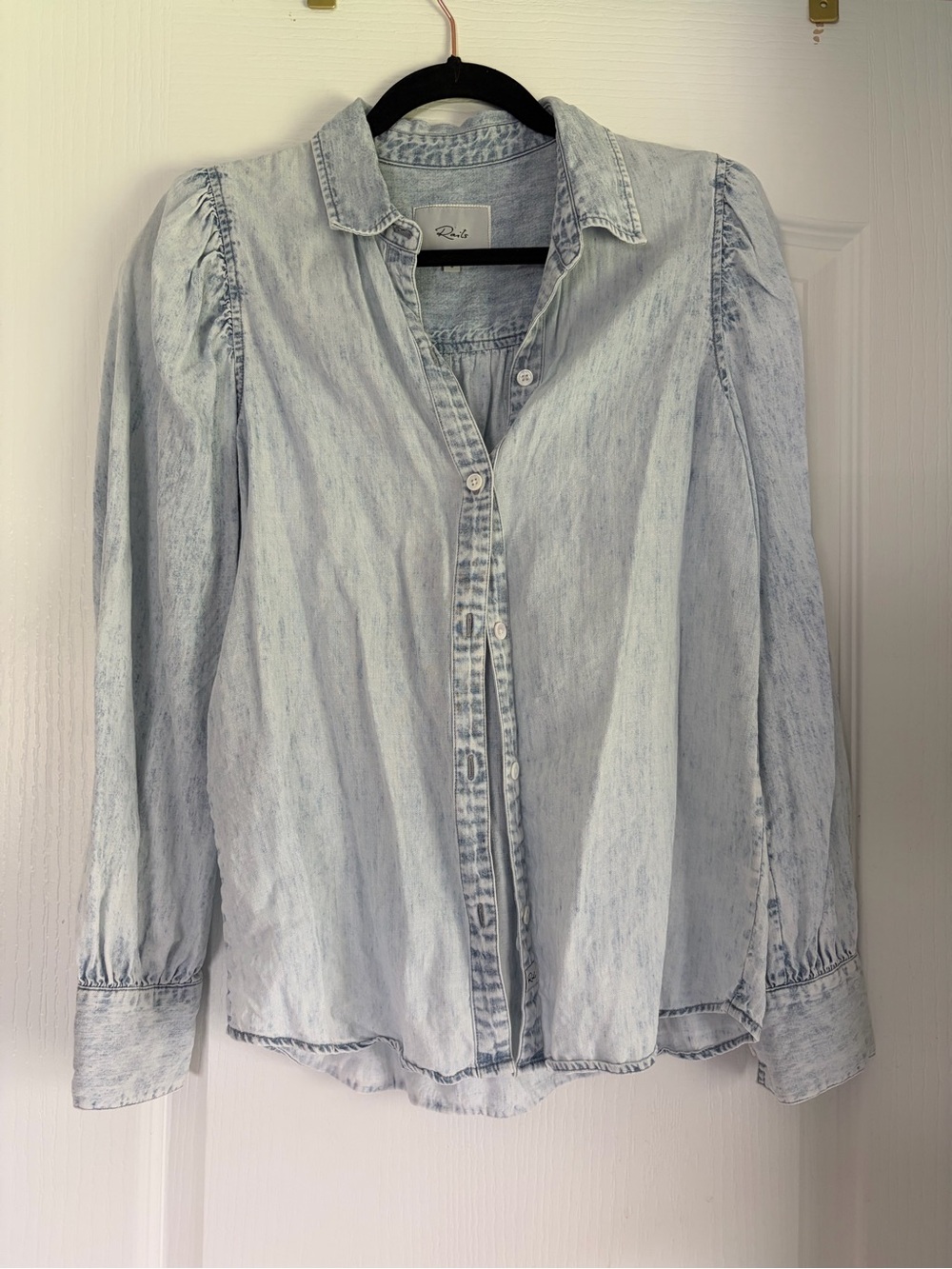 Rails Light Wash Denim Button-Down Shirt